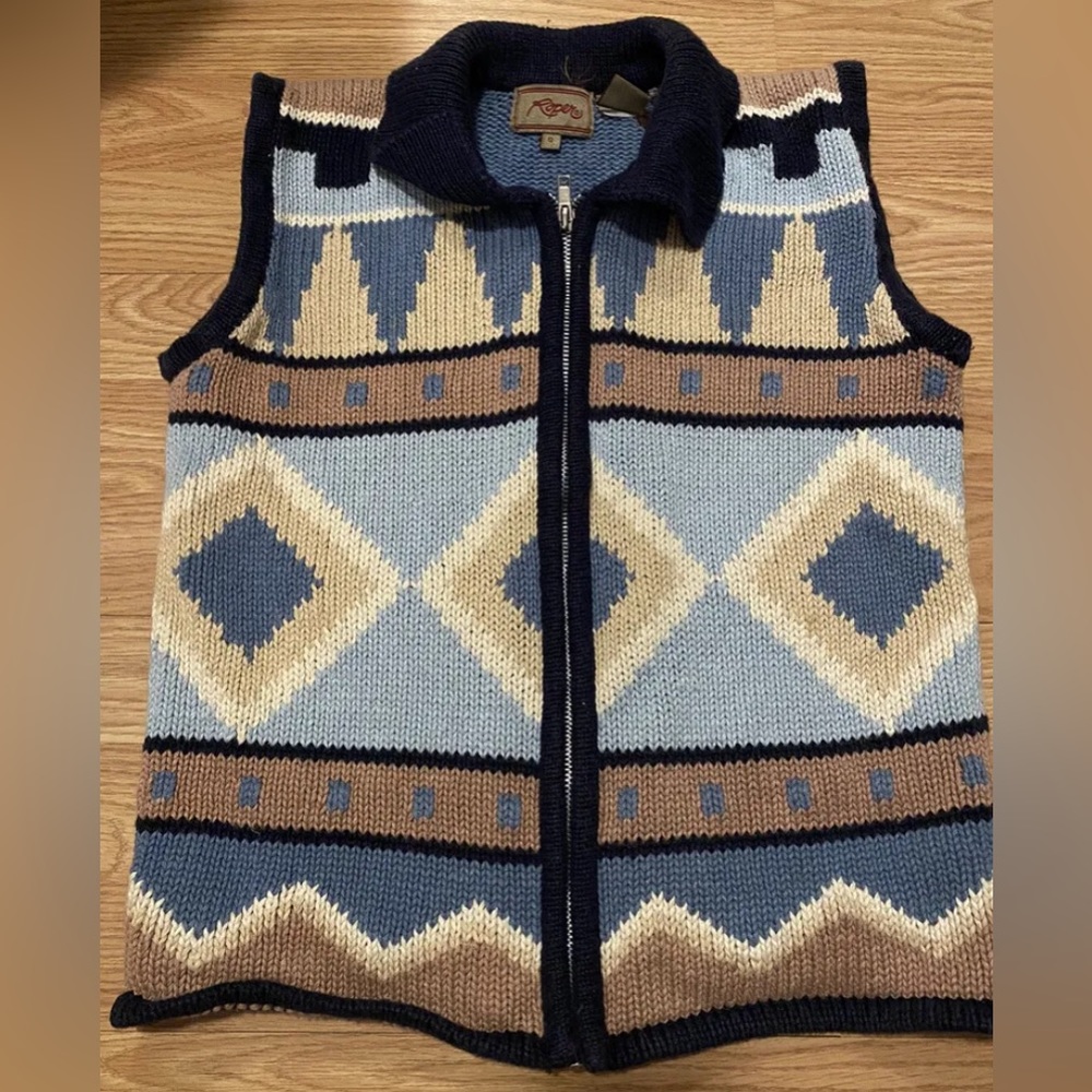 Vintage Roper Zip Up Sweater Vest Size s